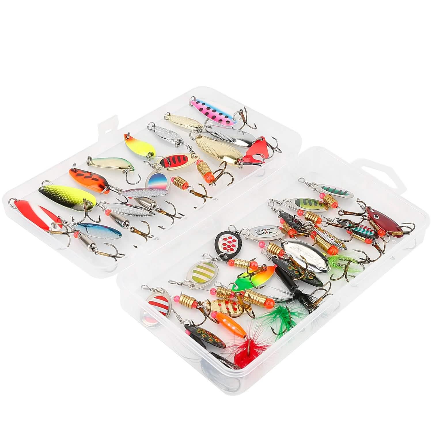 30-Piece: Fishing Metal Spoon Lures Kit Outdoor Recreation - Tophatter Daily Deals
