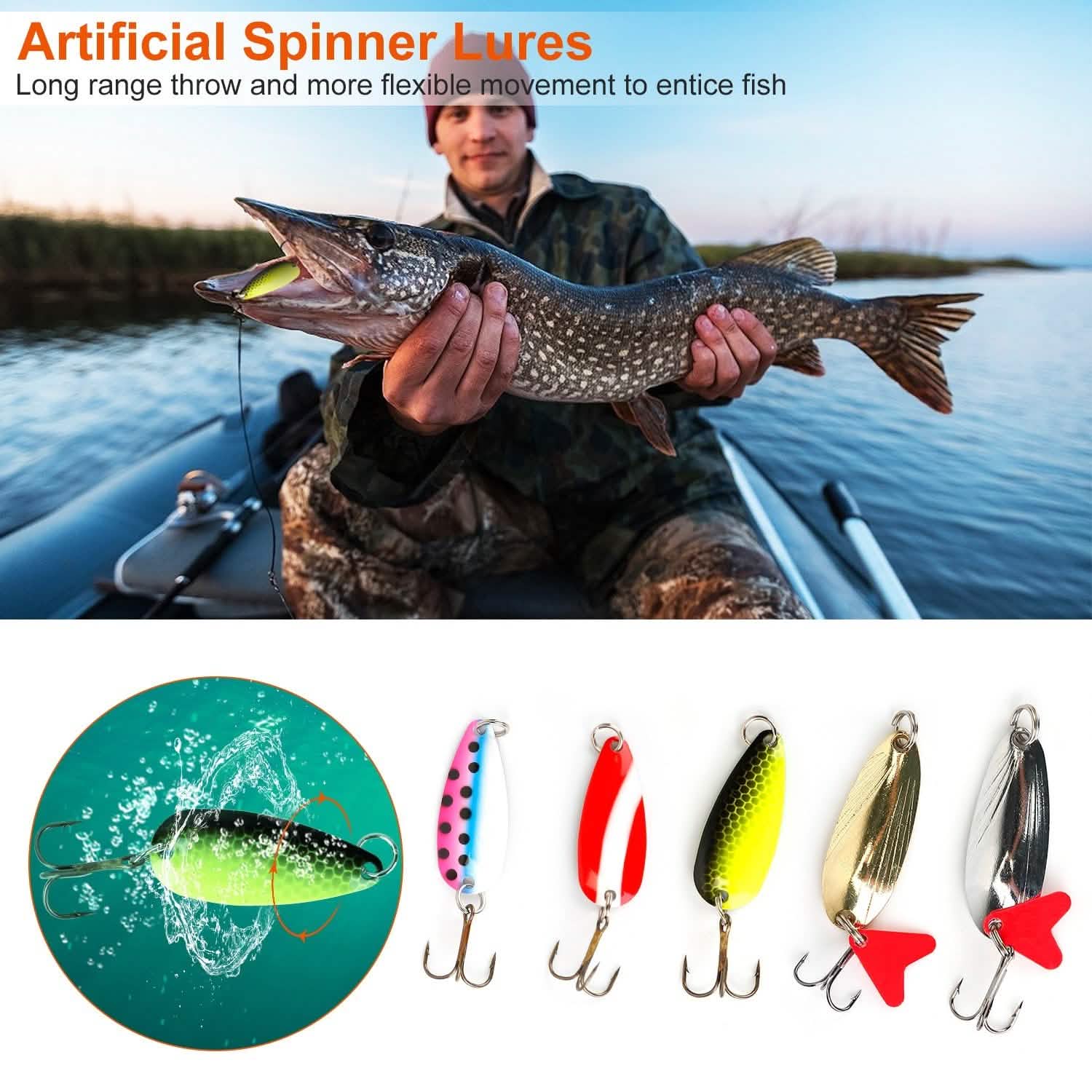 30-Piece: Fishing Metal Spoon Lures Kit Outdoor Recreation - Tophatter Daily Deals