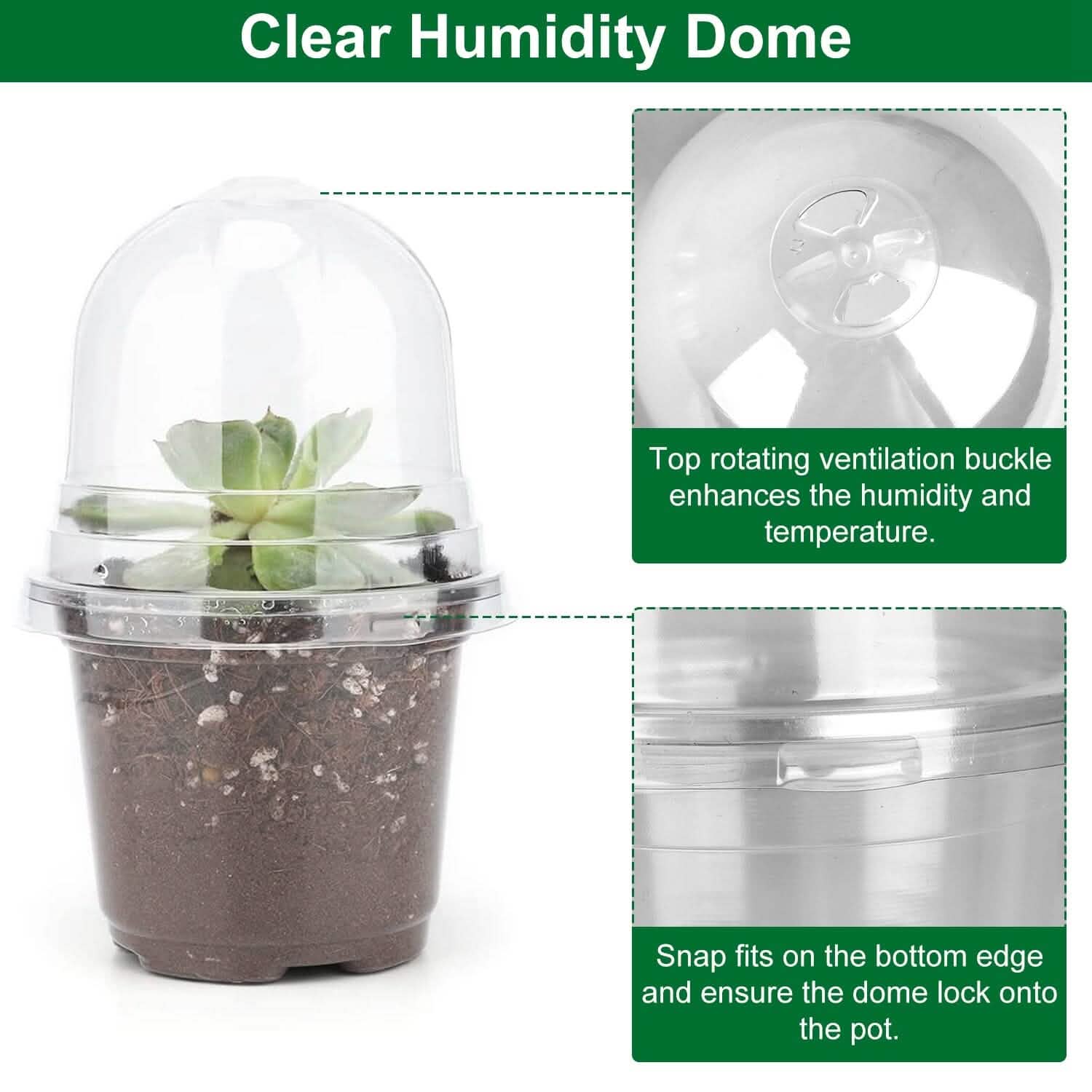 30-Pieces: Plant Nursery Pots PET Flower Seed Starting Pots Container with Dome Drainage Holes Garden & Patio - Tophatter Daily Deals
