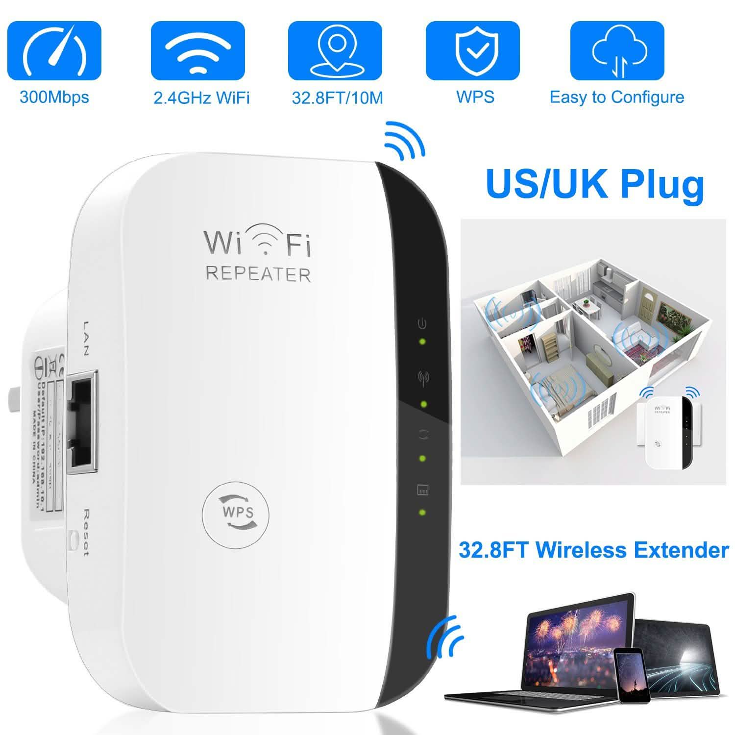 300 Mbps WiFi Repeater Computer Accessories - Tophatter Daily Deals