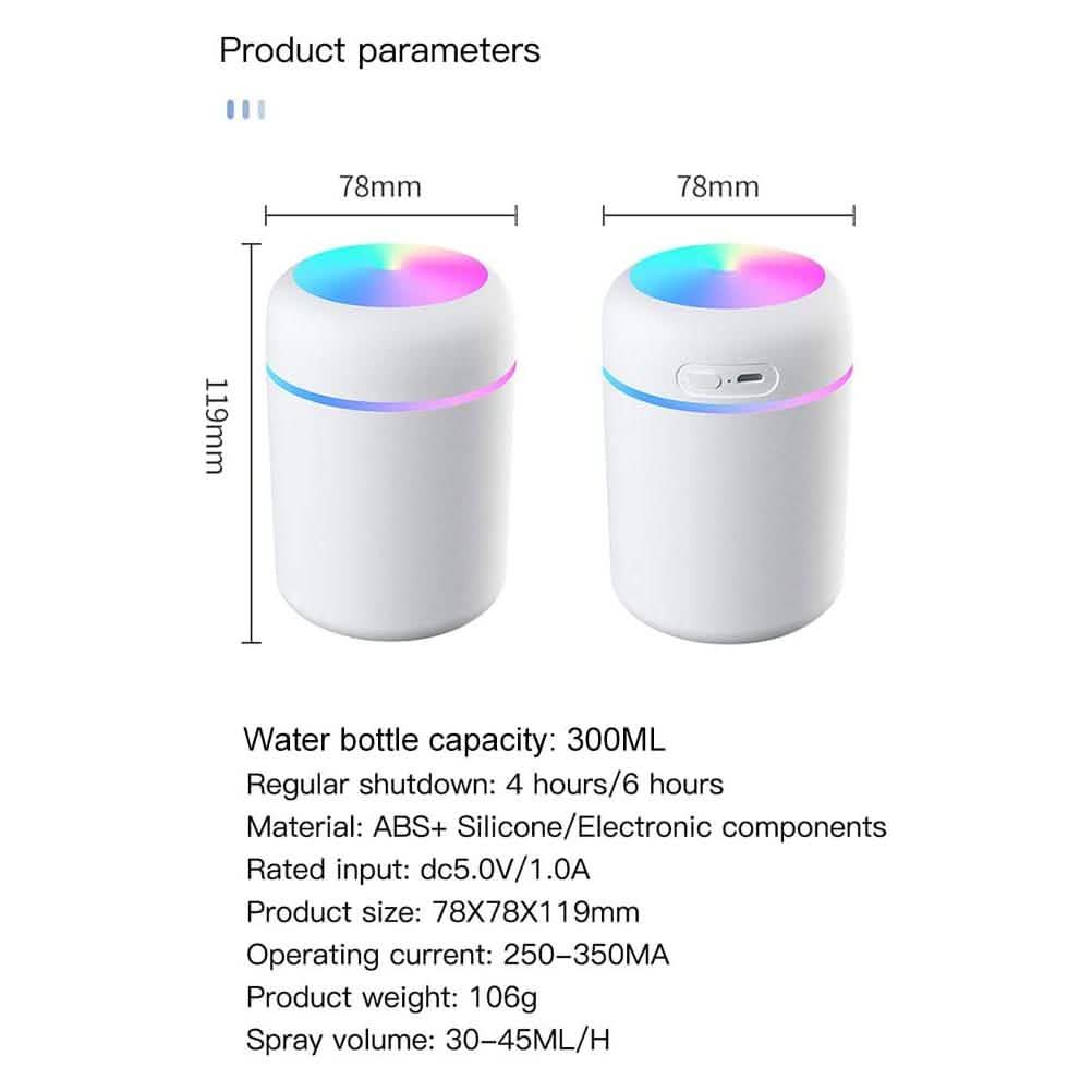 300 ML Humidifier USB Ultrasonic Dazzle Cup Aroma Diffuser Cool Mist Maker Health & Wellness - Tophatter Daily Deals