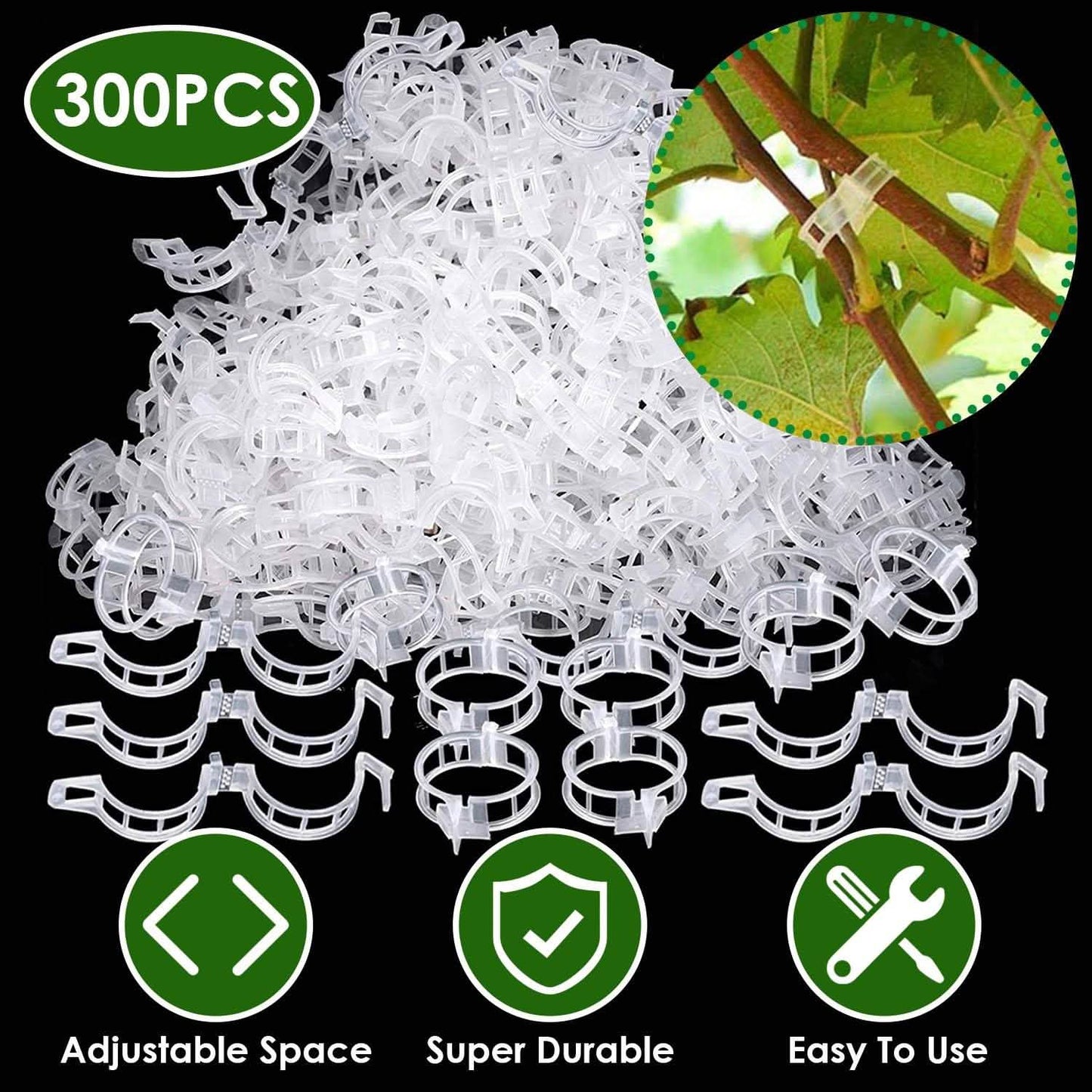 300-Pieces: Garden Plant Support Clips Garden & Patio - Tophatter Daily Deals