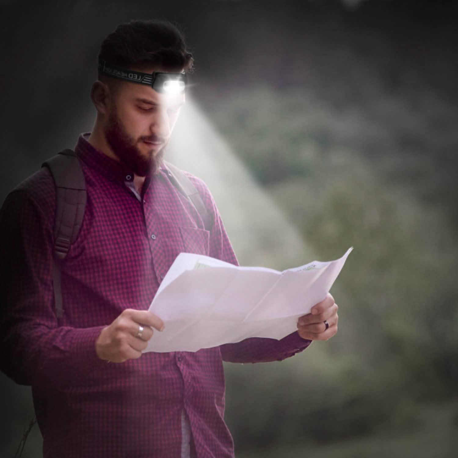 30000LM Rechargeable Motion Sensor Headlamps Outdoor Recreation - Tophatter Daily Deals