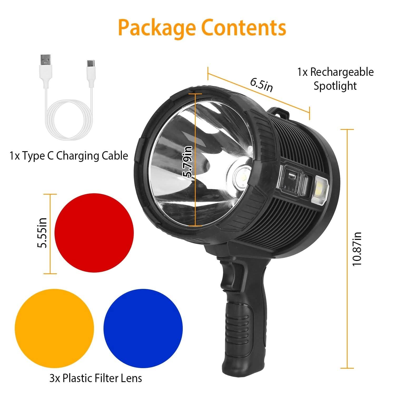 3000LM Rechargeable LED Flashlight Outdoor Recreation - Tophatter Daily Deals