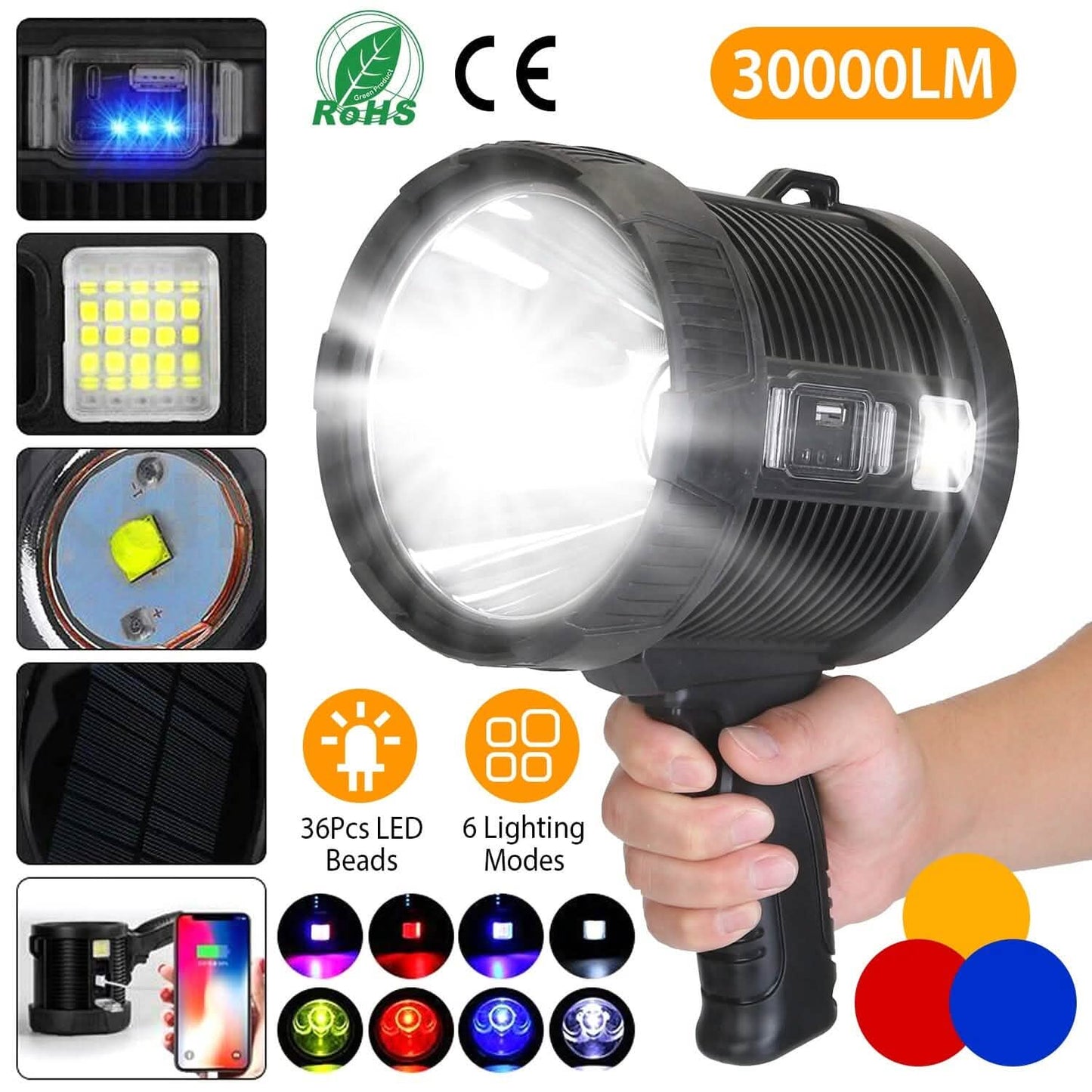 3000LM Rechargeable LED Flashlight Outdoor Recreation - Tophatter Daily Deals
