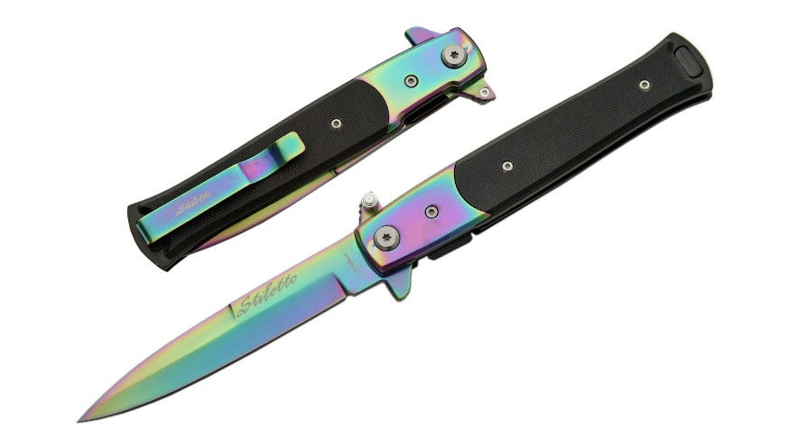 5" STILLETTO STYLE FOLDER (RAINBOW) - Tophatter Daily Deals