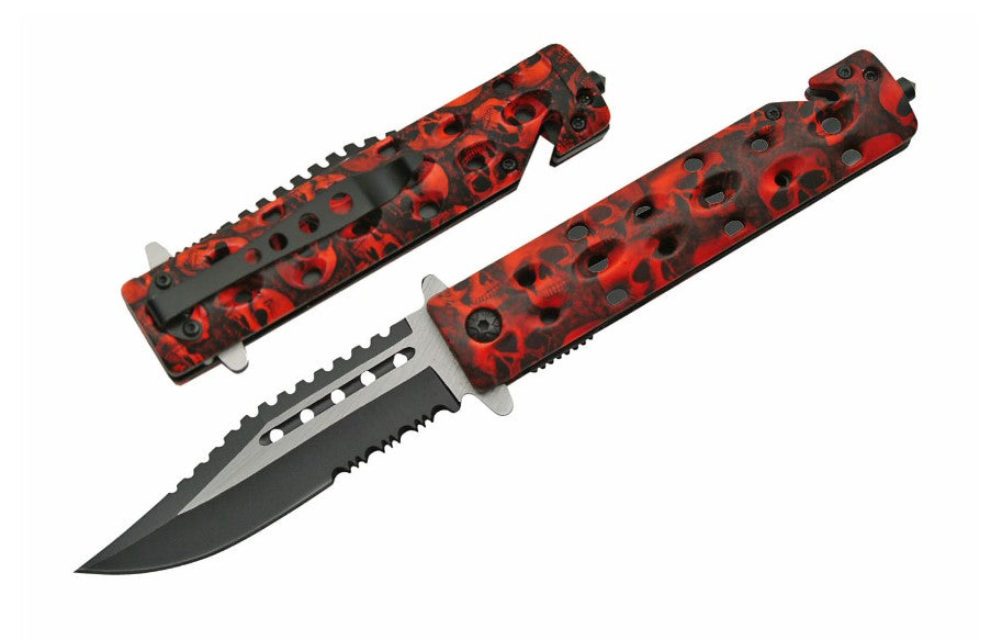 4.75" SKULL FOLDER (RED) - Tophatter Daily Deals