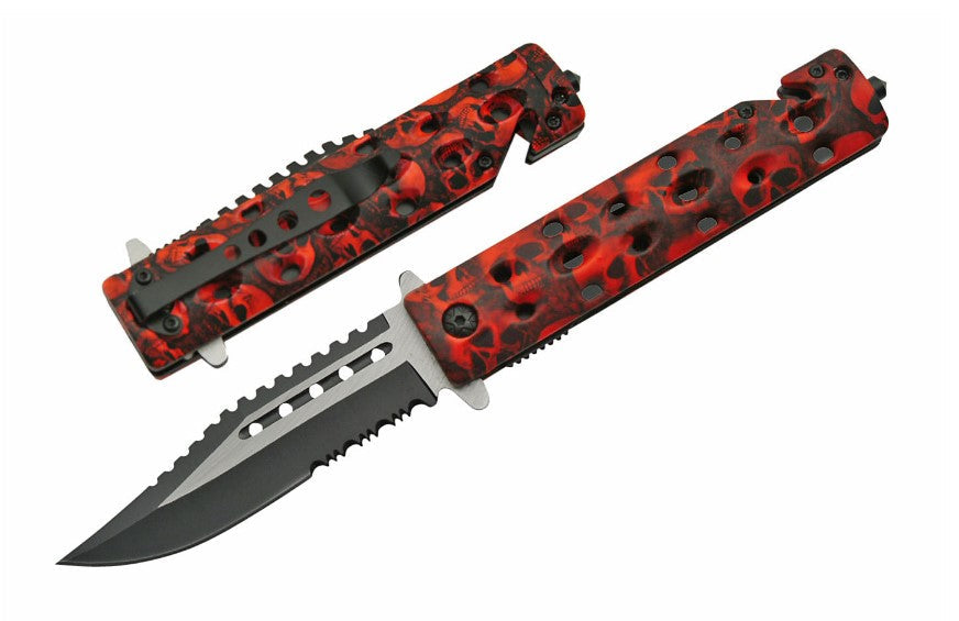 4.75" SKULL FOLDER (RED) - Tophatter Daily Deals