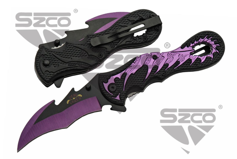 5" PURPLE DRAGONTAIL LINER LOCK - Tophatter Daily Deals