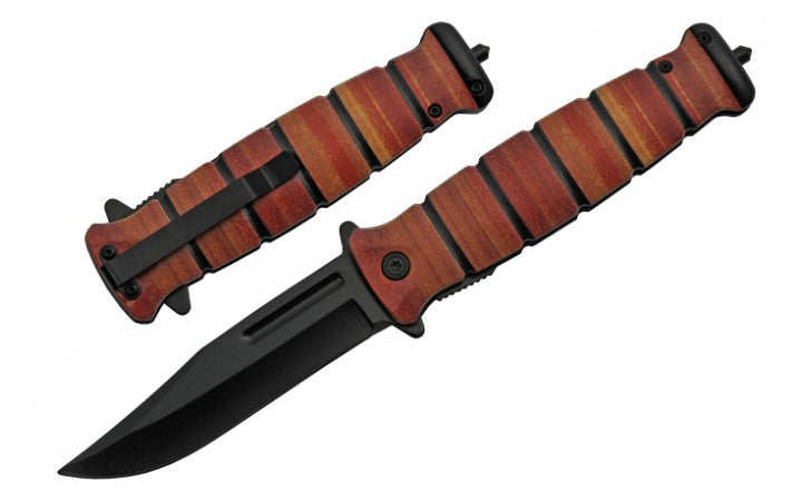 BROWN LEATHER LOOK FOLDER KNIFE - Tophatter Daily Deals