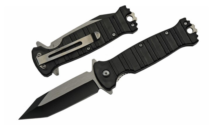 BLACK STRIPE FOLDER KNIFE - Tophatter Daily Deals
