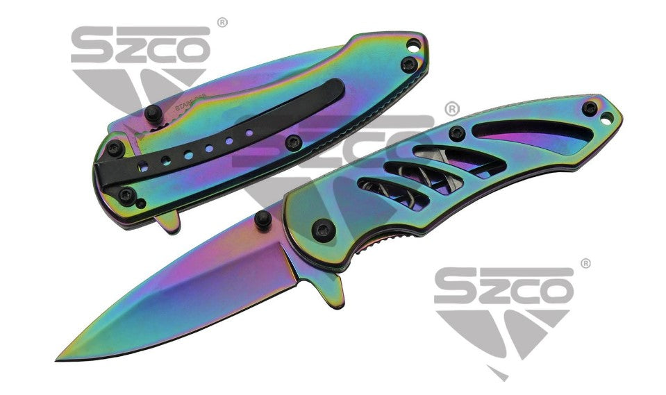 3.5" RAINBOW TITANIUM LINER LOCK - Tophatter Daily Deals