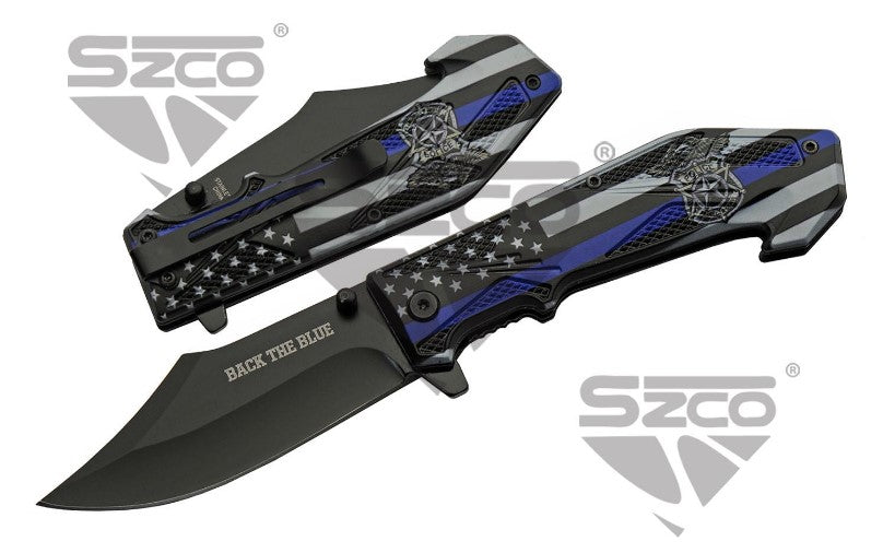 4.75" BACK THE BLUE FOLDER - Tophatter Daily Deals