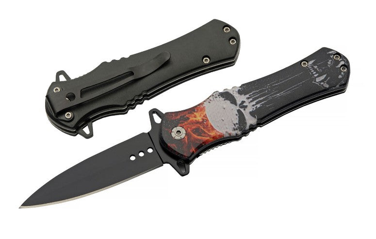 4.5" FLAMING SKULL FOLDER - Tophatter Daily Deals