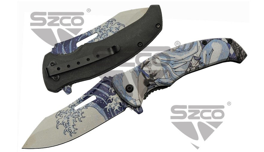 4.5" GREAT WAVE SAMURAI POCKET ASSISTED KNIFE - Tophatter Daily Deals