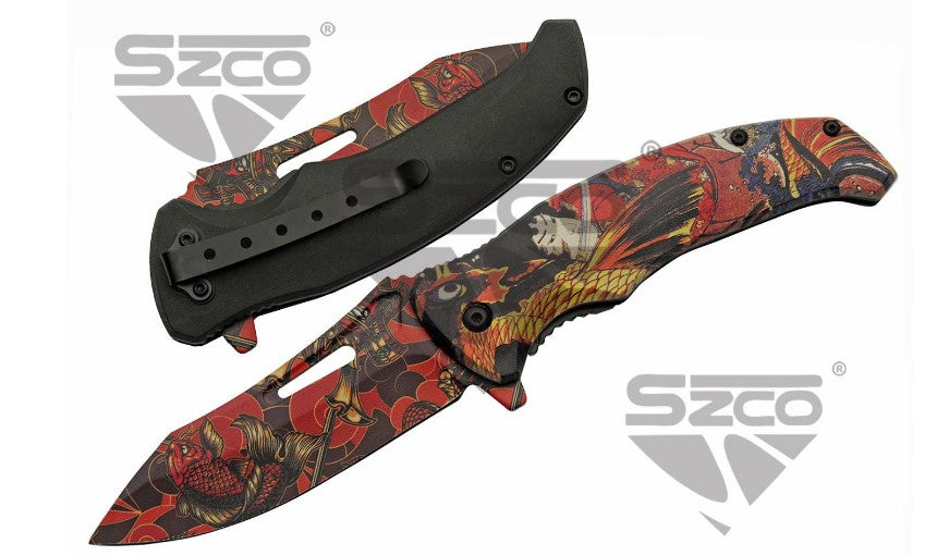 4.5" DRAGON KOI POCKET ASSISTED KNIFE - Tophatter Daily Deals