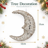 Gisela Graham Gold Moon Christmas Decoration, 13cm Hanging Ornament Tree Decoration - Tophatter Daily Deals
