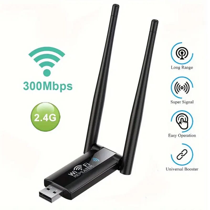 300Mbps USB Wi-Fi Repeater Wi-Fi Repeater - Tophatter Daily Deals
