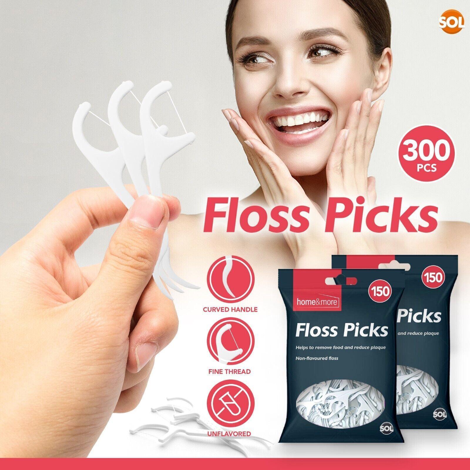 Teeth Flossing Sticks - 300pk Dental Floss Sticks | Interdental Tooth Harps Teeth Picks Oral Plaque Care Dental Floss - Tophatter Daily Deals