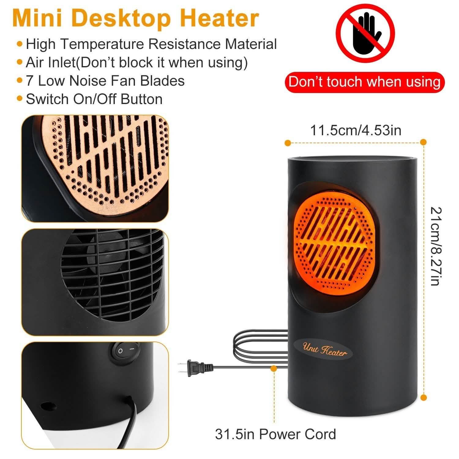 300W Portable Electric Mini Heater Household Appliances - Tophatter Daily Deals
