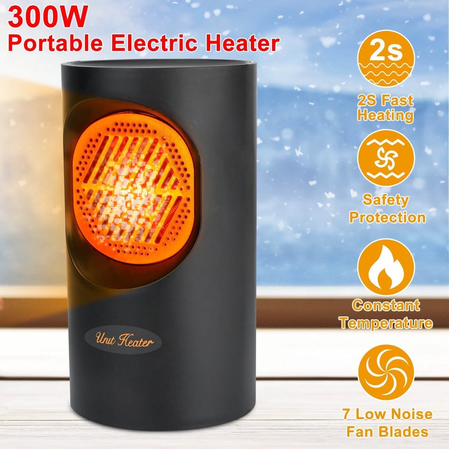 300W Portable Electric Mini Heater Household Appliances - Tophatter Daily Deals