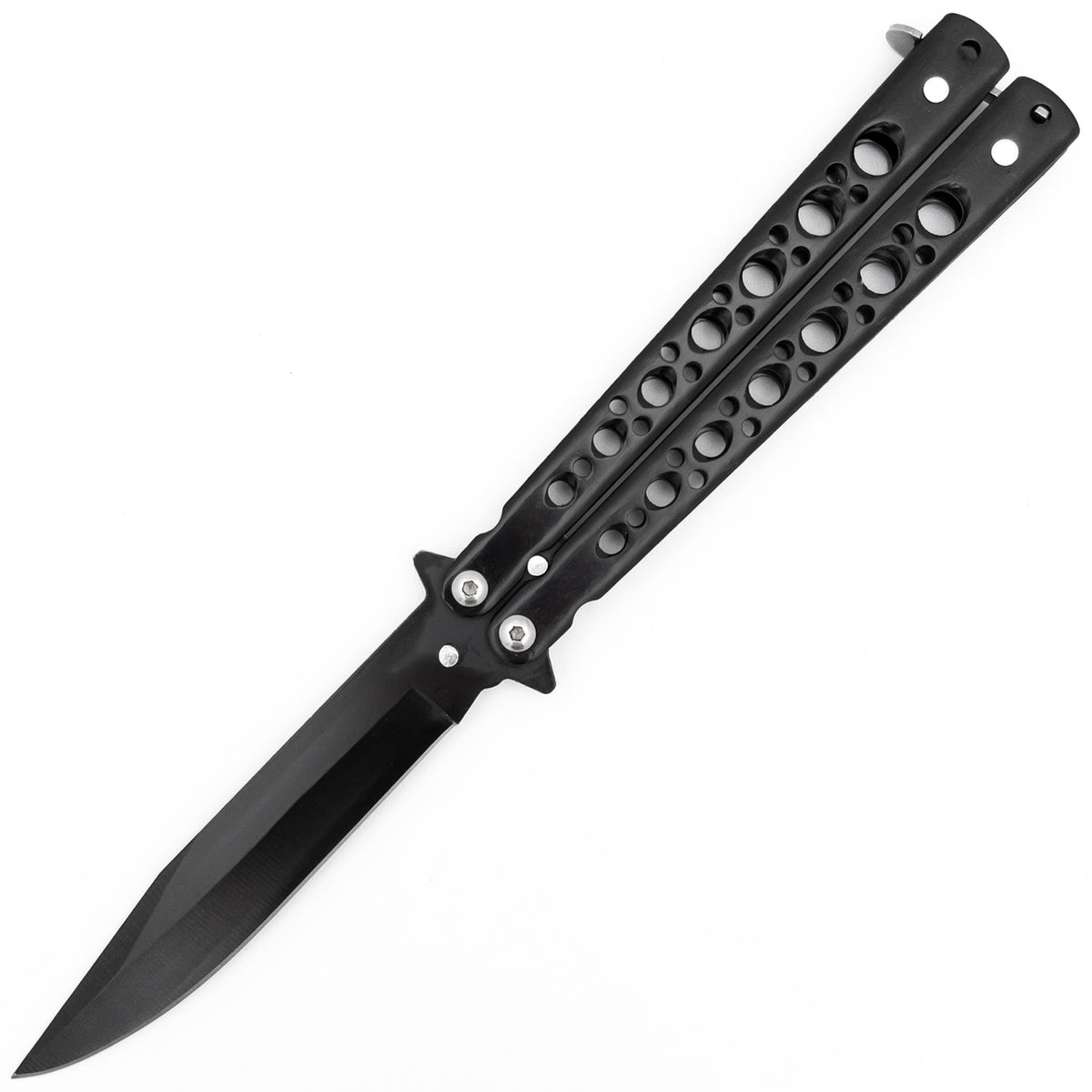 Black Balisong Butterfly Knife Flipper - Tophatter's Guns'N'Weapons Store - FREE SHIPPING Collectible Weapons - Tophatter Daily Deals