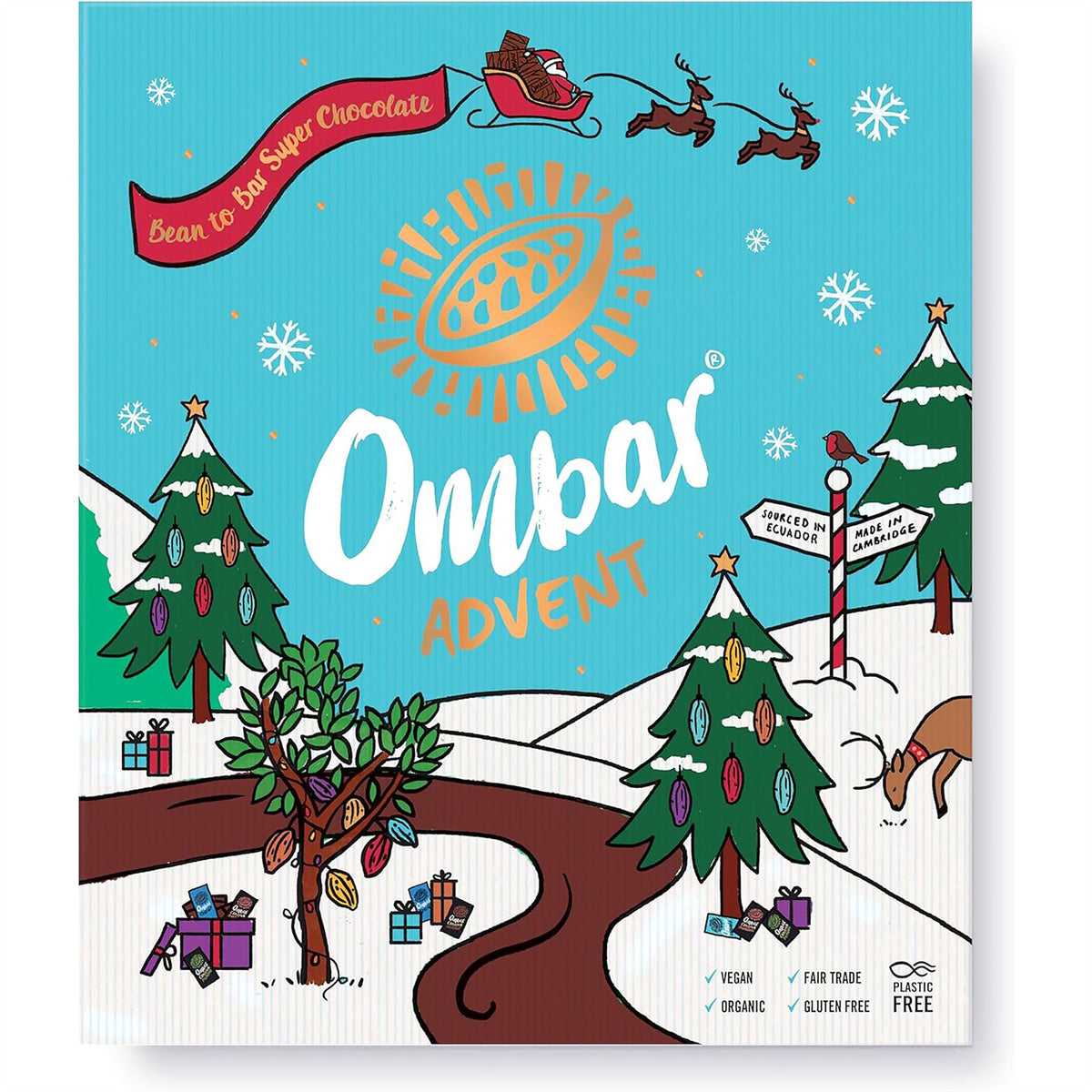 Ombar Christmas Advent Calendar | Vegan, Organic & Gluten-Free Chocolate - 125g Advent Calendar - Tophatter Daily Deals