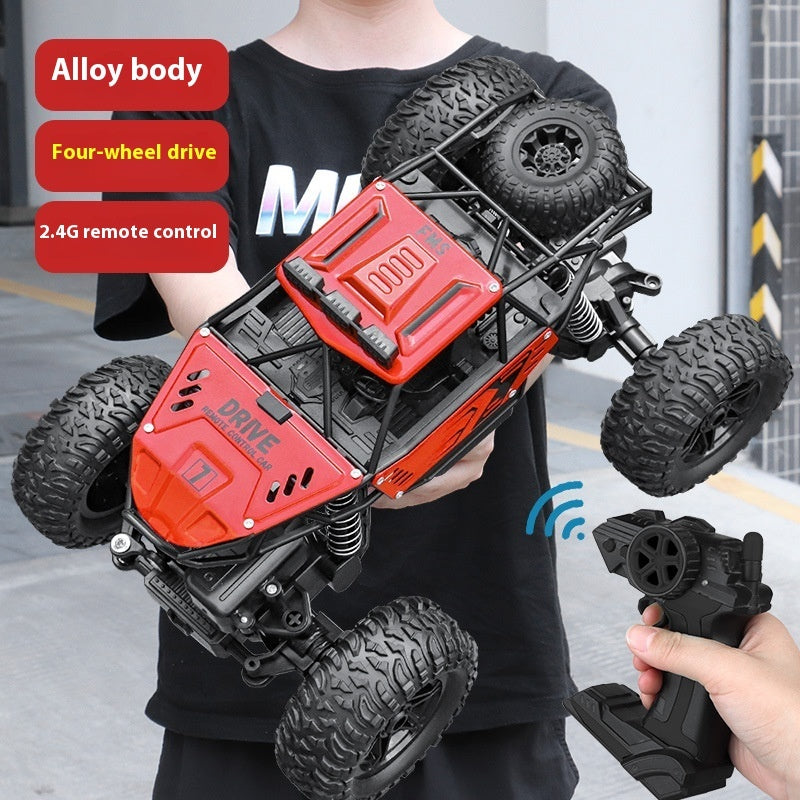 Alloy Remote Control Off-road Vehicle Four-wheel Climbing Rechargeable Racing Car Red 28cm 0 - Tophatter Daily Deals