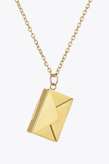 Envelope Pendant Stainless Steel Necklace Necklaces - Tophatter Daily Deals
