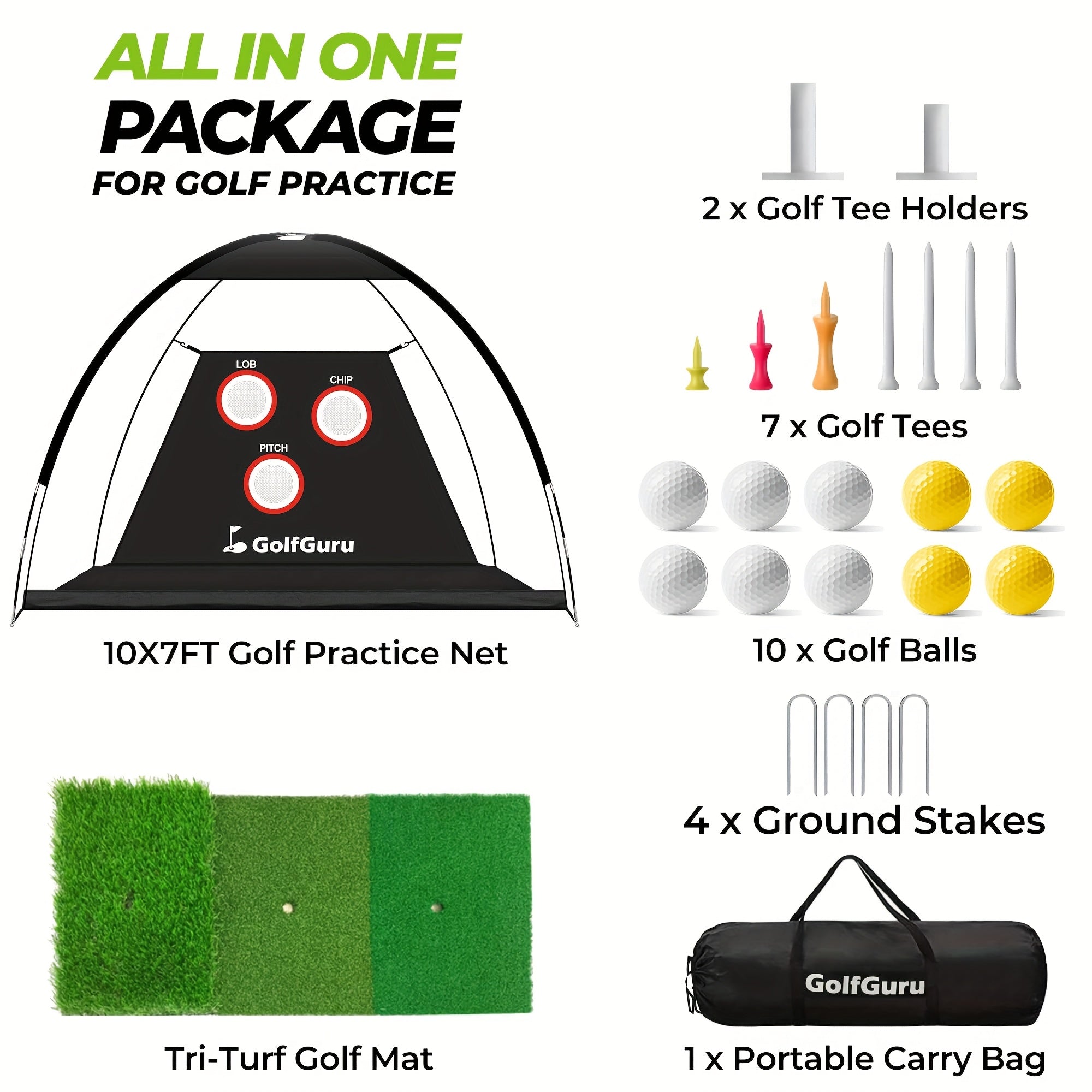 Golf Practice Net with Mat & Target Golf Equipment - Tophatter Daily Deals