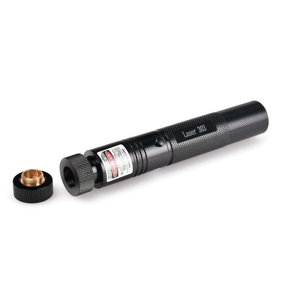 Green Laser Pointer Pen 303 Adjustable Focus Burning Match Military Grade 10 Miles + Star Cap + Battery + Charger 532nm Laser - Tophatter Daily Deals