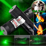 Green Laser Pointer Pen 303 Adjustable Focus Burning Match Military Grade 10 Miles + Star Cap + Battery + Charger 532nm Laser - Tophatter Daily Deals