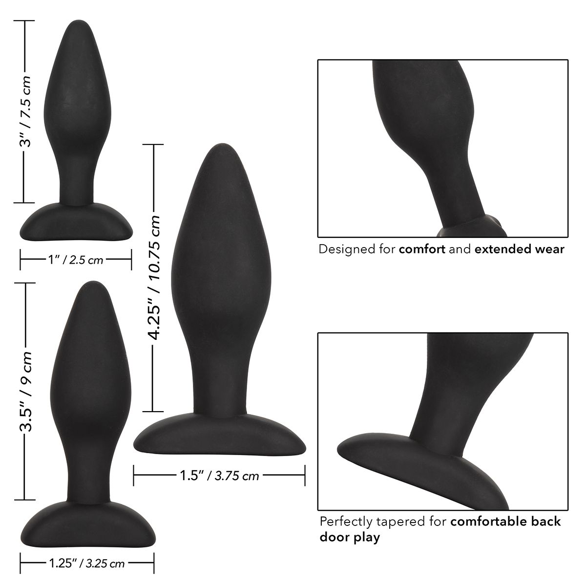 Calexotics Silicone Anal Exerciser Kit in Black Anal Sex Toys - Tophatter Daily Deals