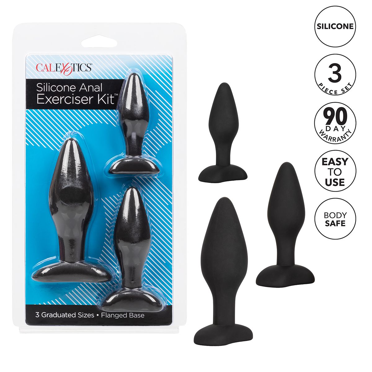 Calexotics Silicone Anal Exerciser Kit in Black Anal Sex Toys - Tophatter Daily Deals