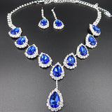 Bridal Jewelry Set Color Rhinestone Necklace 0 - Tophatter Daily Deals