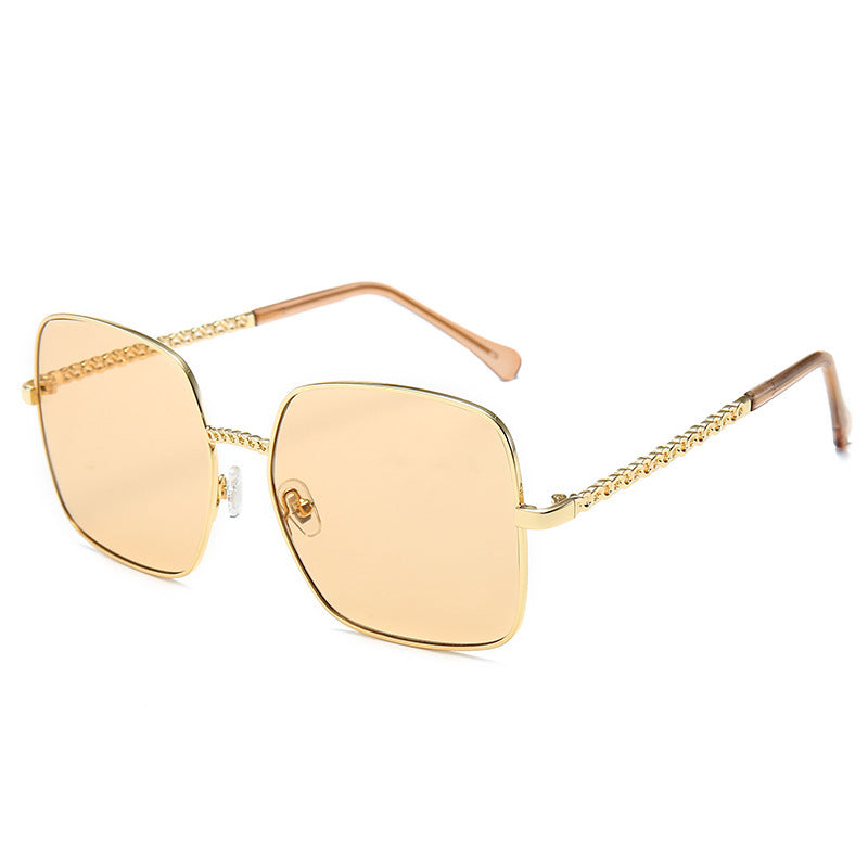 Big frame net red sunglasses Yellow 0 - Tophatter Daily Deals