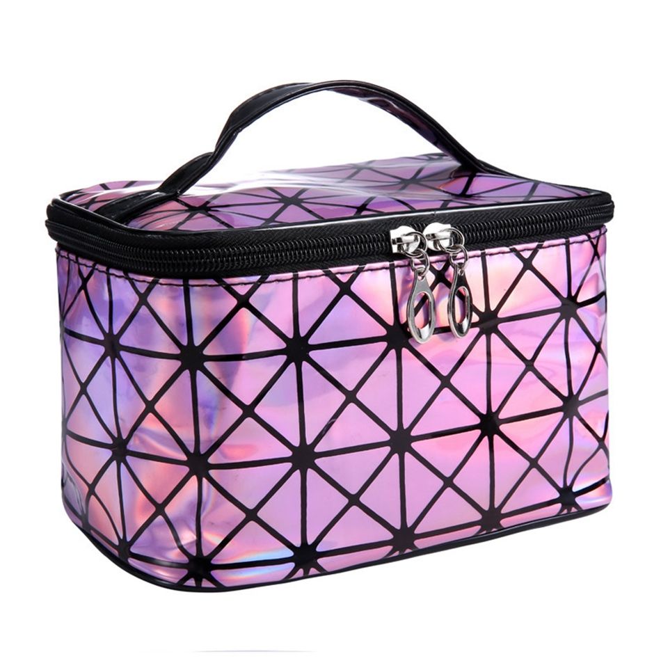 3D laser cosmetic bag Pink 0 - Tophatter Daily Deals