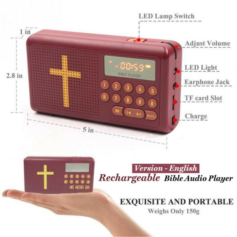 Bible Player New Portable English Player Red 0 - Tophatter Daily Deals