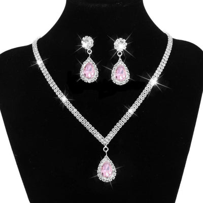 Bridal jewelry set Pink 0 - Tophatter Daily Deals