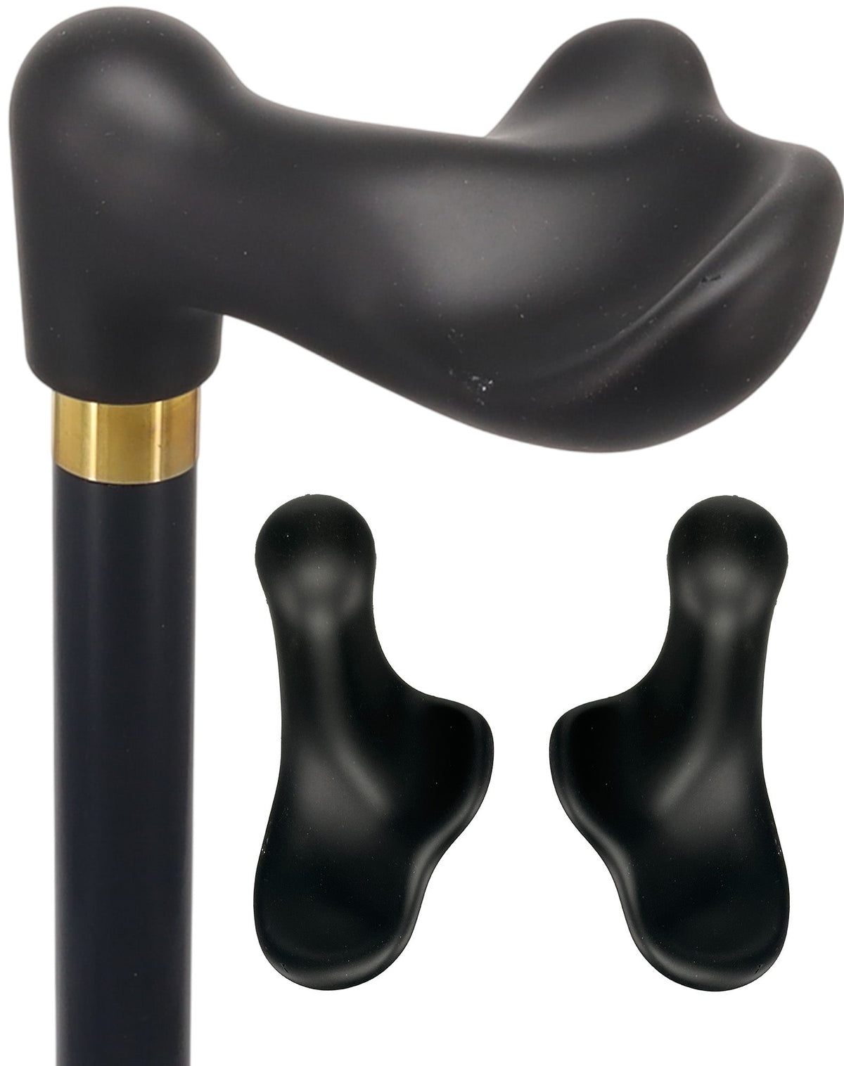Hand-Specific Comfort Soft Grip Palm Cane: Black Beechwood Palm Hand Grip Canes - Tophatter Daily Deals
