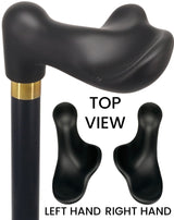 Hand-Specific Comfort Soft Grip Palm Cane: Black Beechwood Left Palm Hand Grip Canes - Tophatter Daily Deals