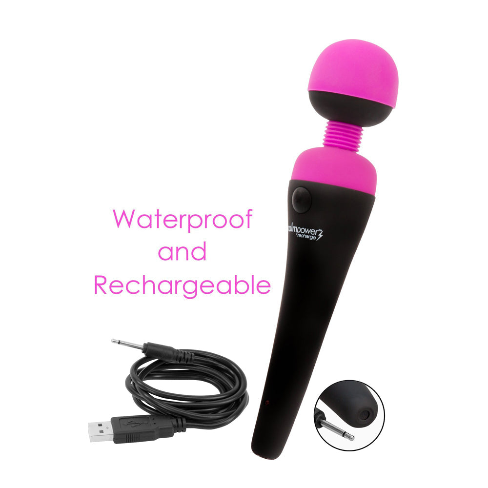 PalmPower Recharge Waterproof Massage Wand Vibrator - Tophatter Daily Deals