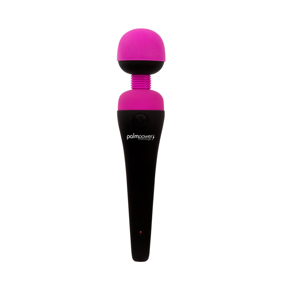 PalmPower Recharge Waterproof Massage Wand Pink Silicone USB Rechargeable Vibrator - Tophatter Daily Deals