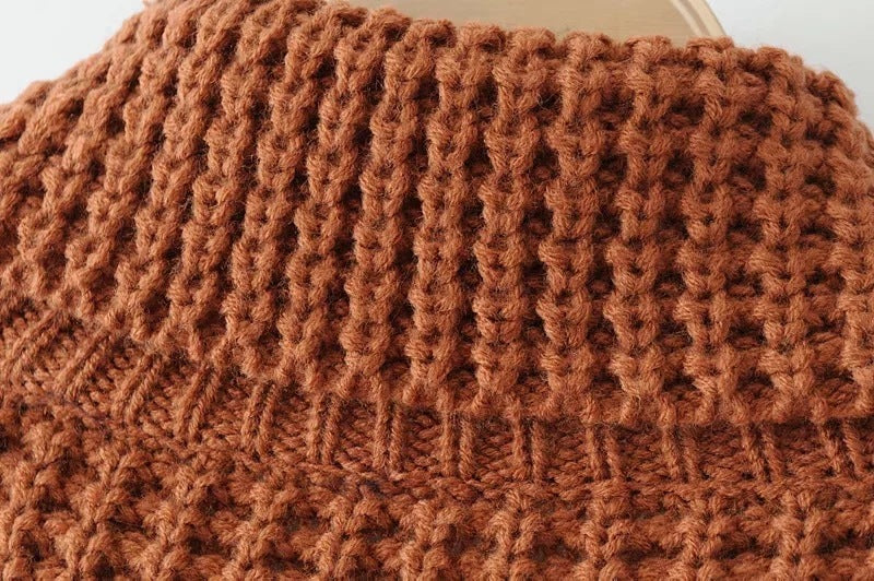 Warm Cozy Women Sweater - Boxy Waffle Knit, Cotton, Fall 3D Changing Face Moving Picture Frame - Tophatter Daily Deals