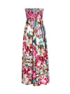 Smocked Printed Sleeveless Maxi Dress Casual Dresses - Tophatter Daily Deals