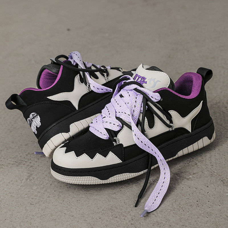 Black And White Contrast Color Skateboard Casual Shoes 0 - Tophatter Daily Deals