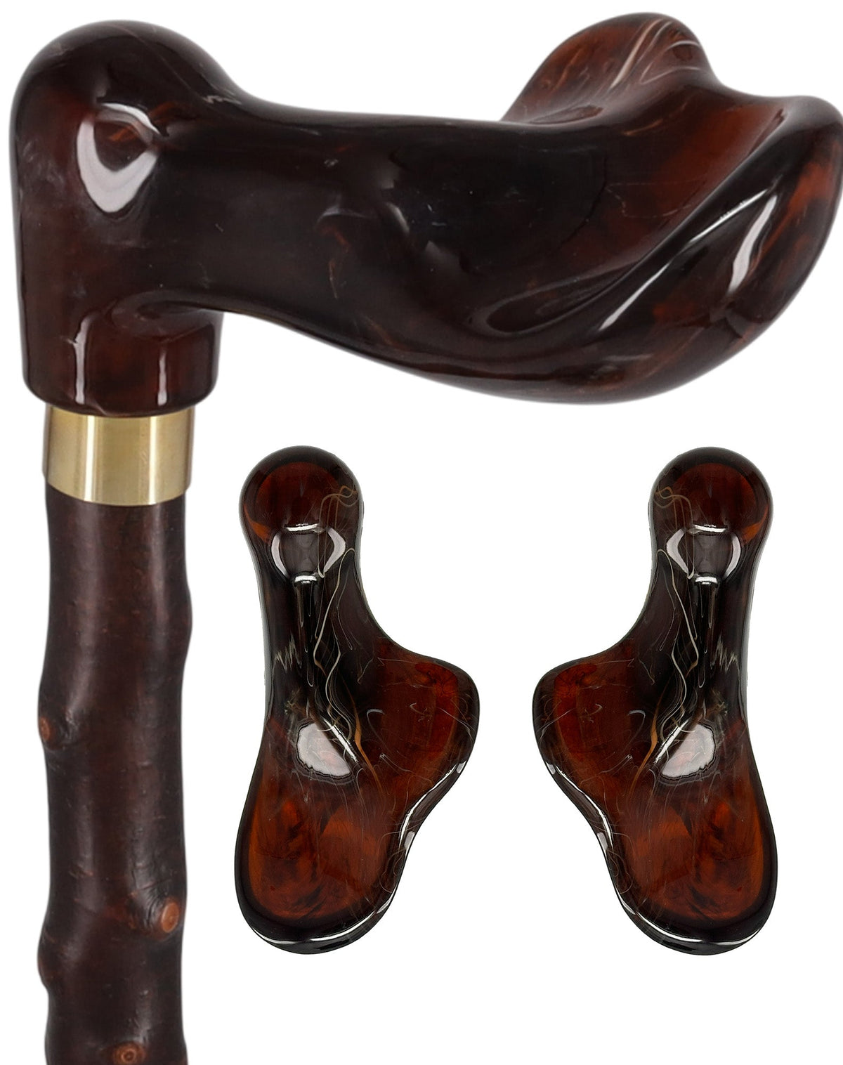 Blackthorn & Translucent Amber Style: Comfort Palm Grip Cane Irish Blackthorn Canes - Tophatter Daily Deals