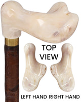 Blackthorn & White Marble Grip, Natural Blackthorn Elegance Left Irish Blackthorn Canes - Tophatter Daily Deals