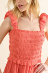 And The Why Smocked Ruffled Tiered Dress Casual Dresses - Tophatter Daily Deals