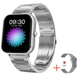 AI Voice Assistant Heart Rate Blood Pressure Blood Oxygen Sleep ZL54C Smart Watch Silver Silver Three Steel 0 - Tophatter Daily Deals